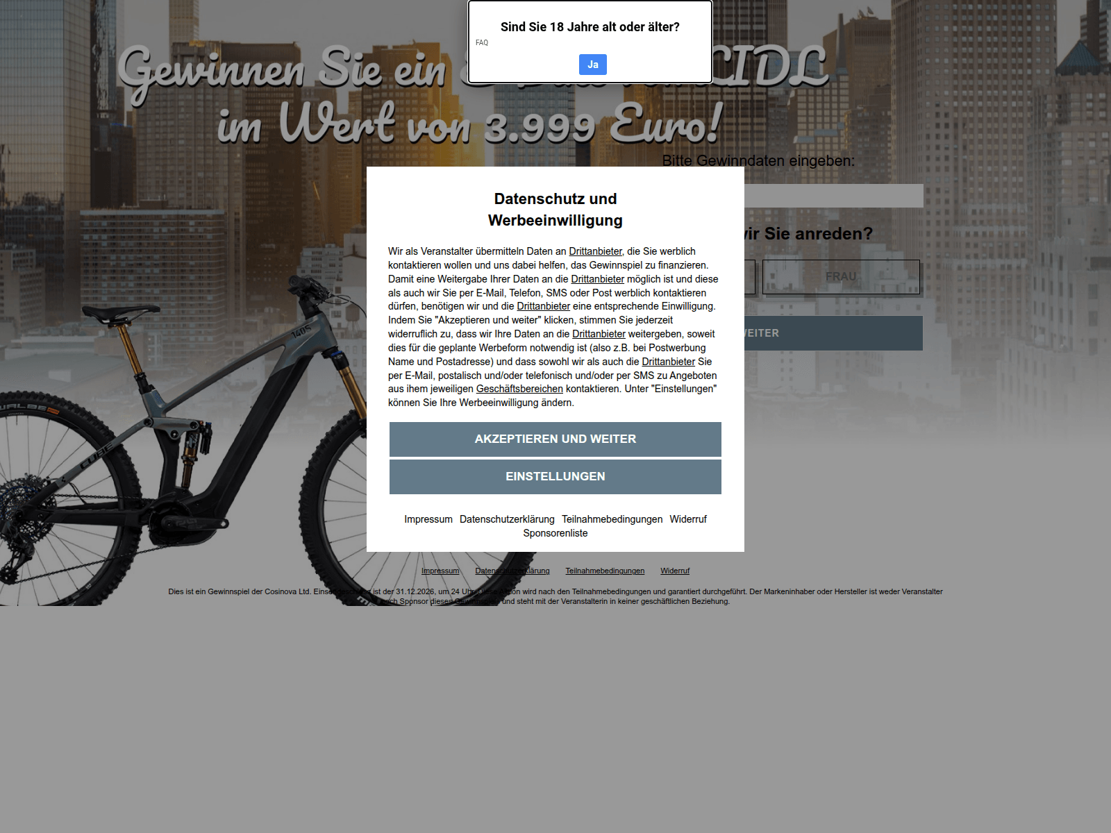 Screenshot of de2095.deinesparangebote.de
