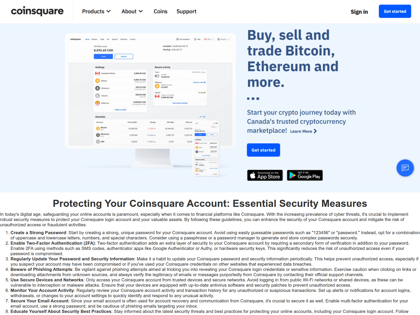 Screenshot of auth-coinsquare.webflow.io
