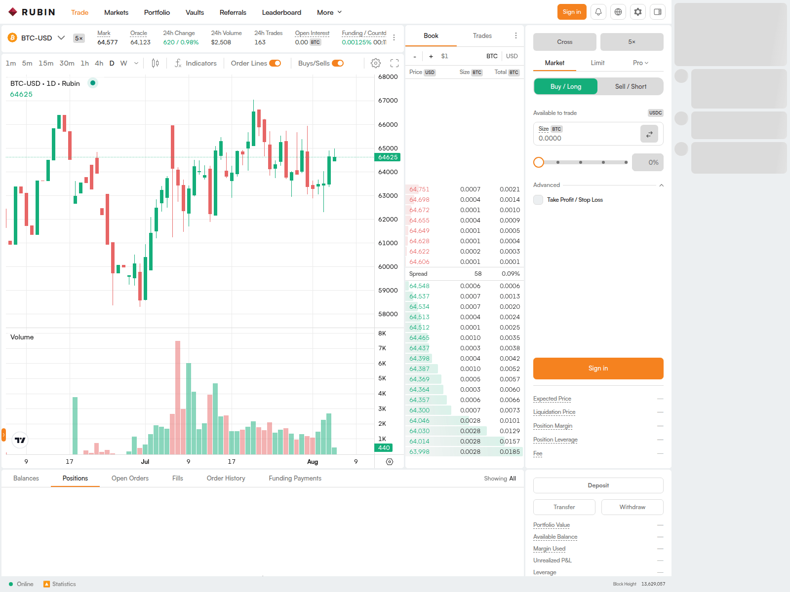 Screenshot of rubin.trade