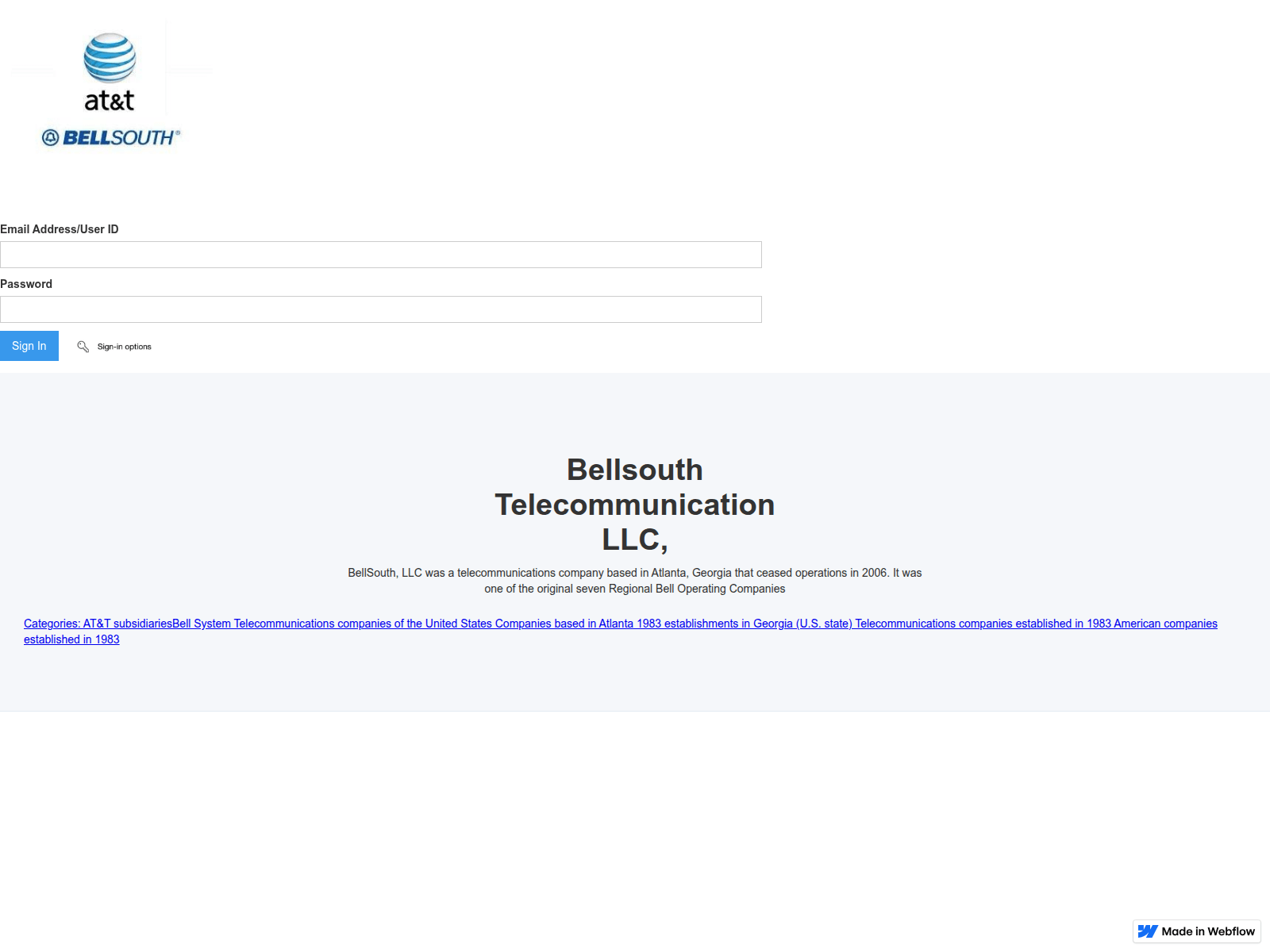 Screenshot of account-att-com-6fee3b.webflow.io