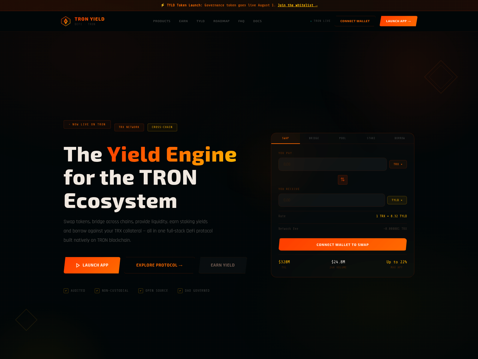 Screenshot of tronyields.com