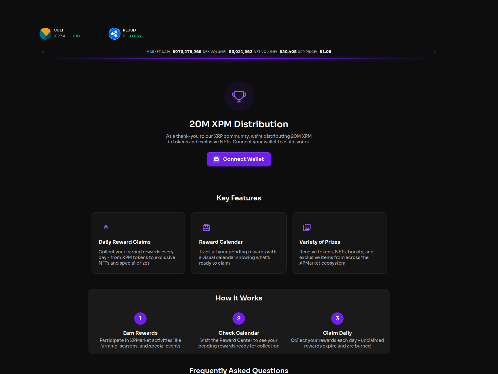Screenshot of xpmarkets.app