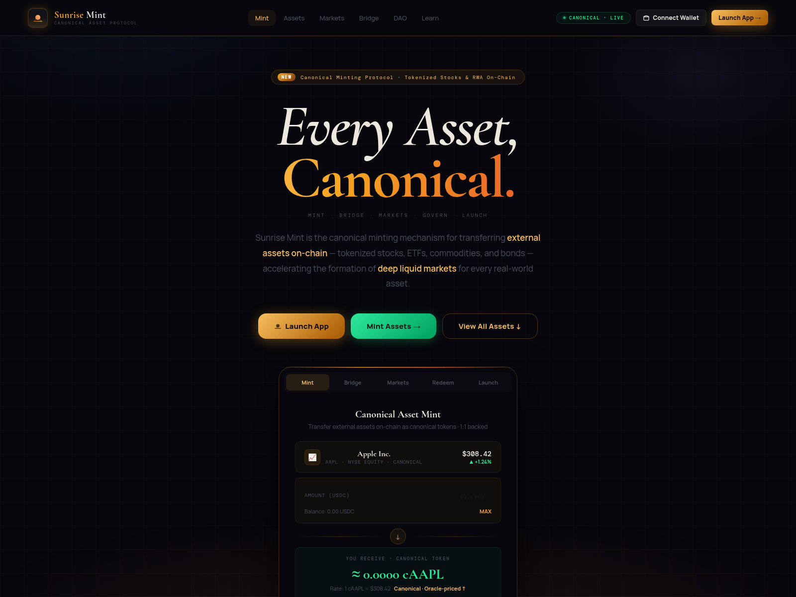 Screenshot of sunrise-mint.com