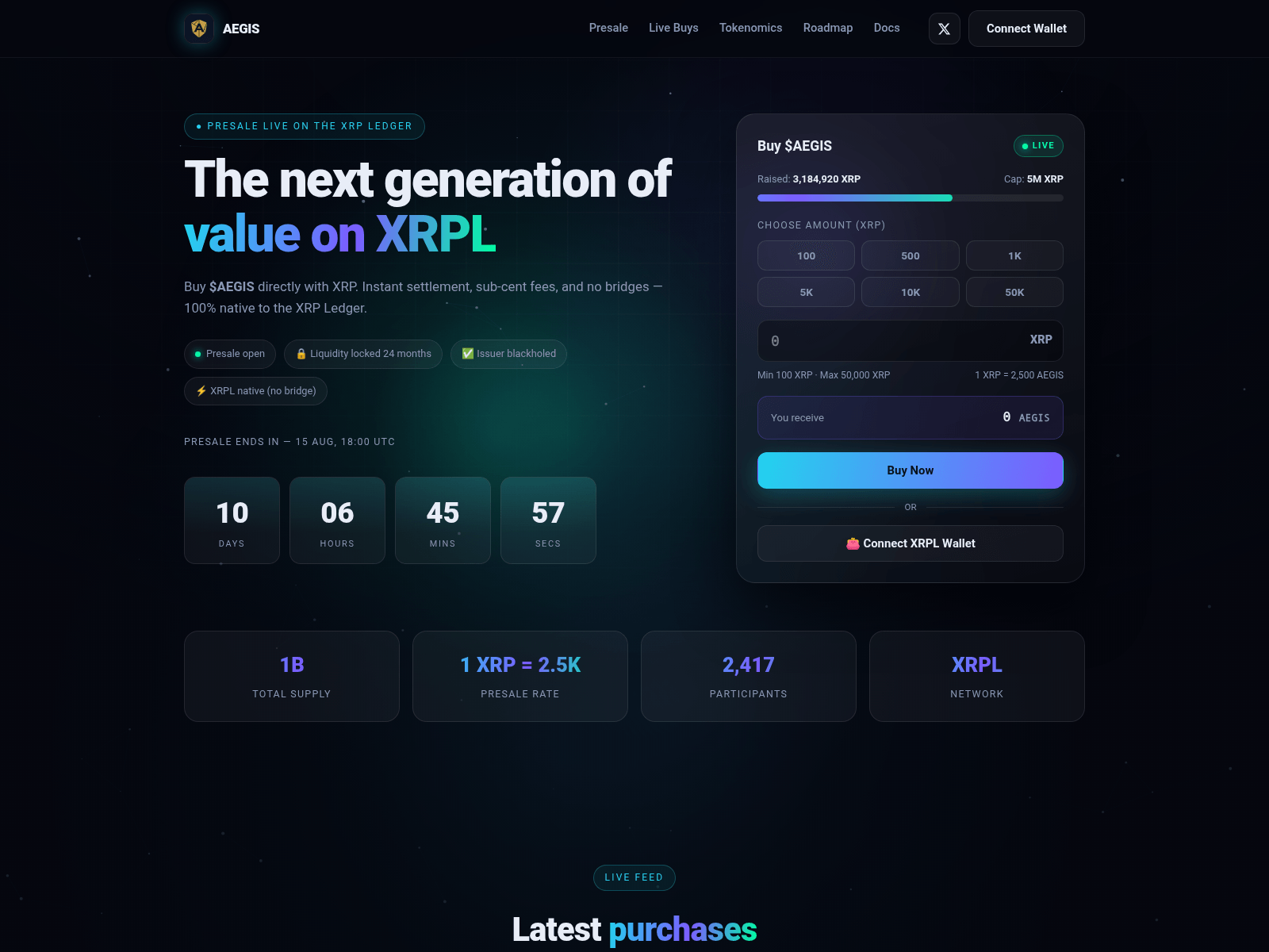 Screenshot of aegisxrp.com