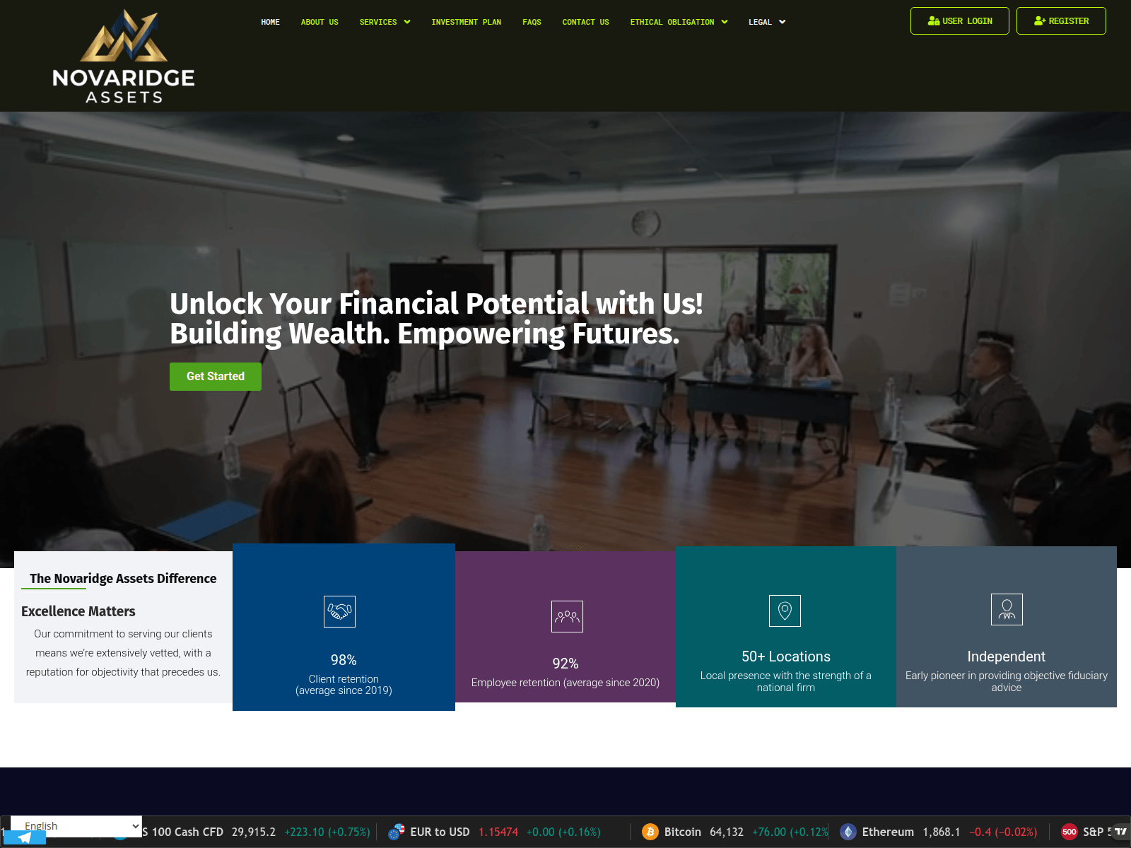 Screenshot of novaridgeassets.com