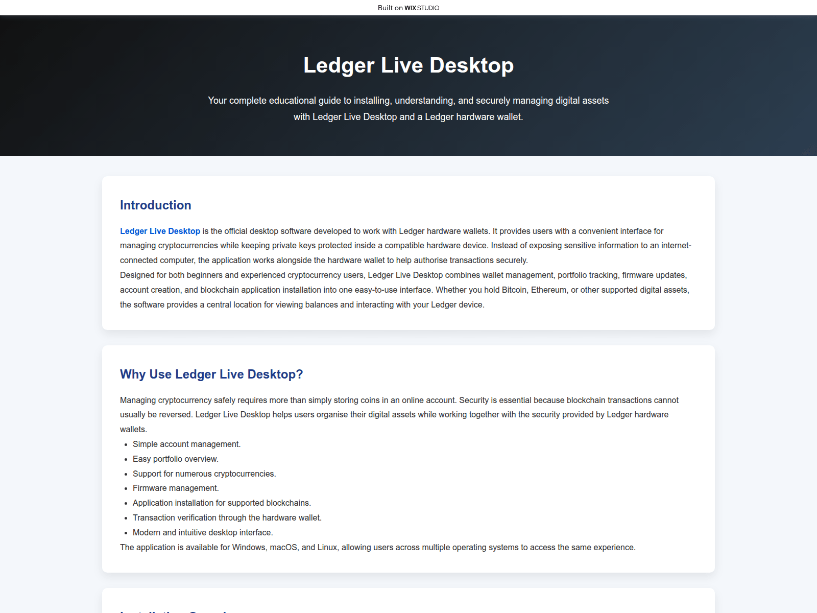 Screenshot of usadesktop.wixstudio.com