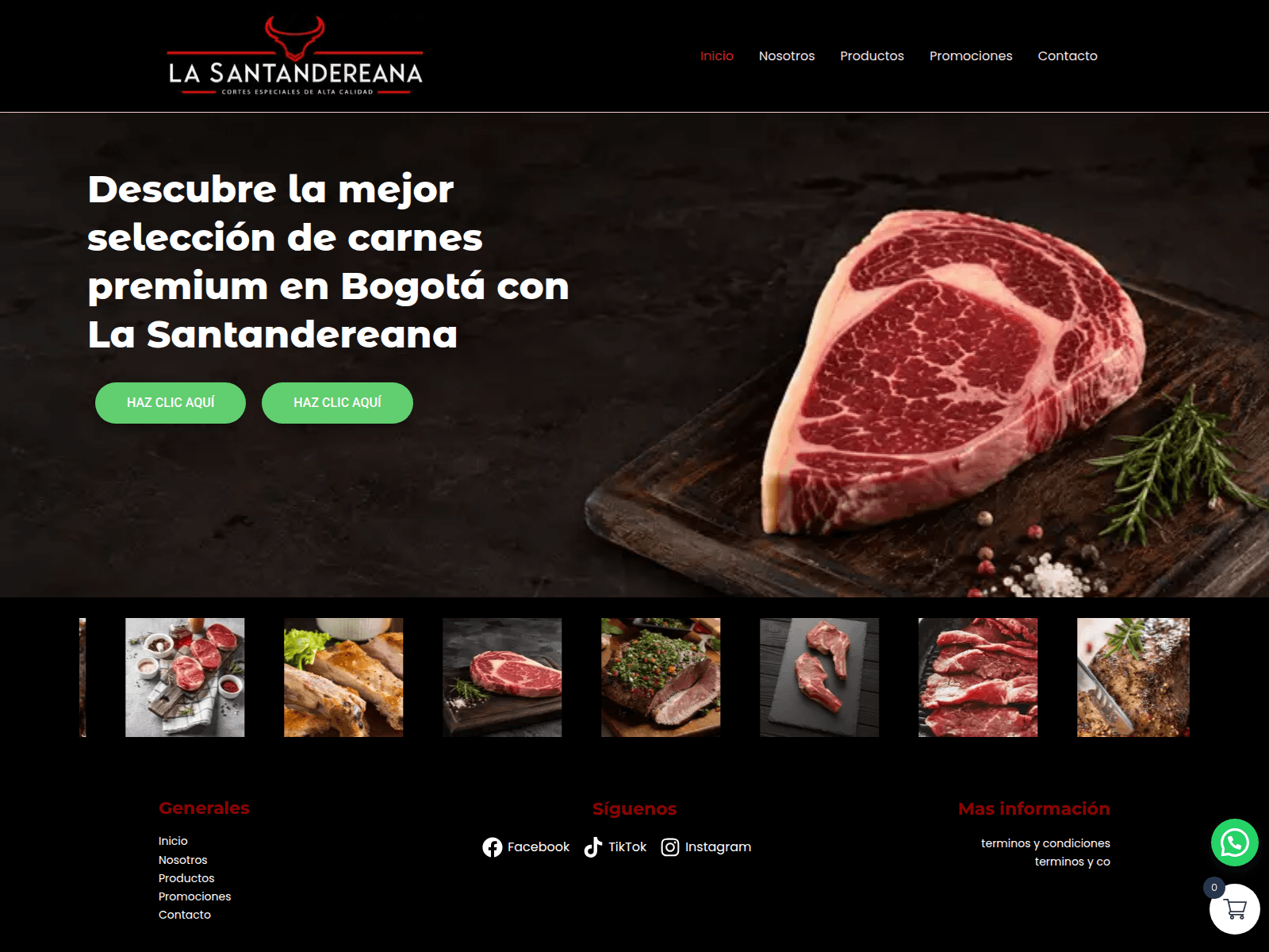 Screenshot of carneslasantandereana.com