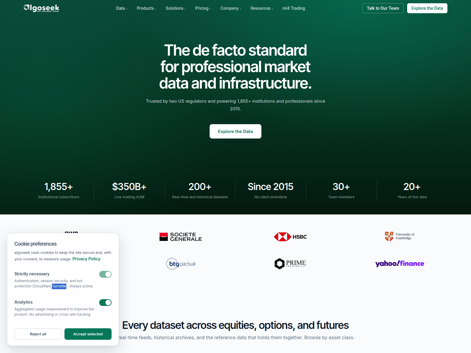 Screenshot of algoseek-monthly.com