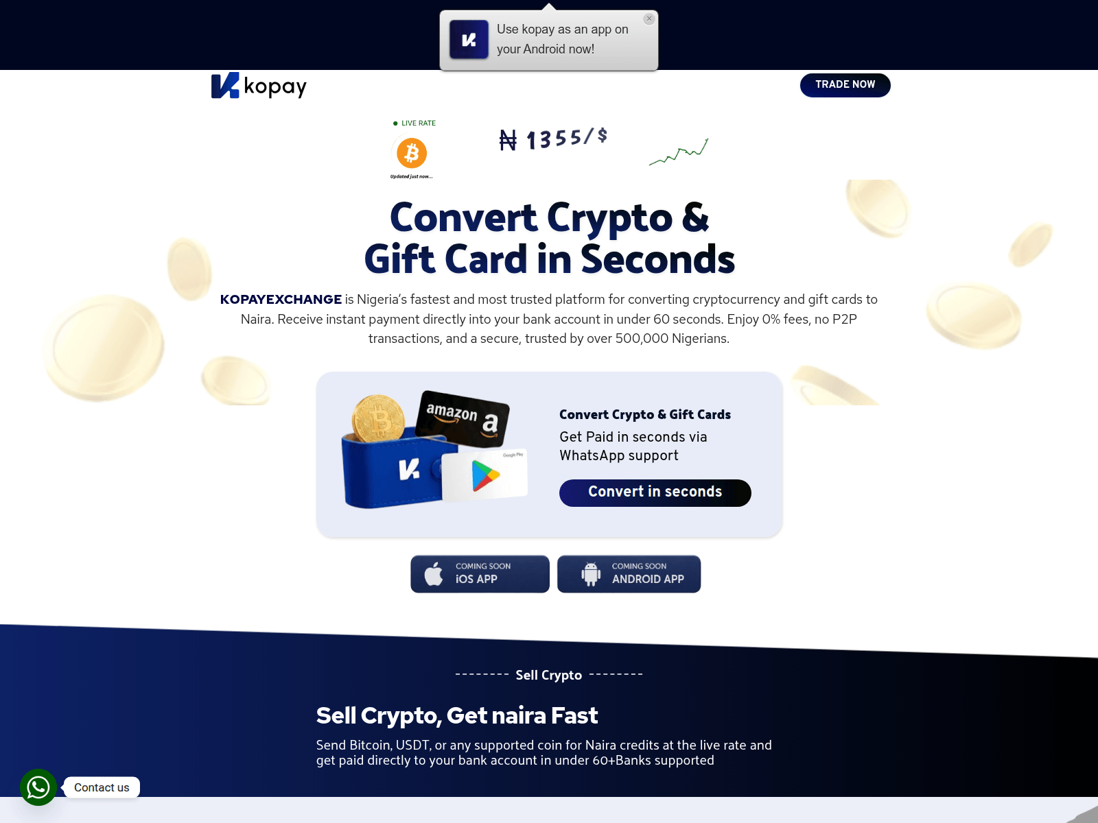 Screenshot of kopayexchange.com
