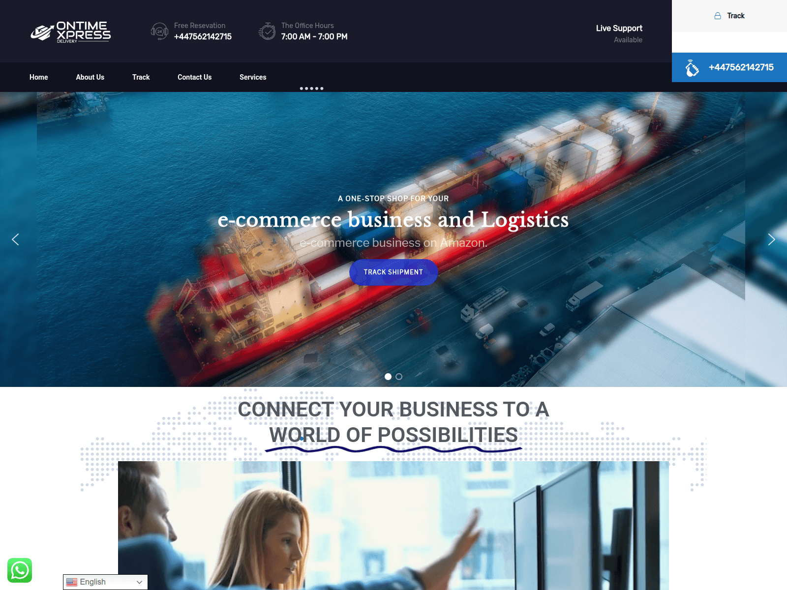 Screenshot of ontimexpressdelivery.com