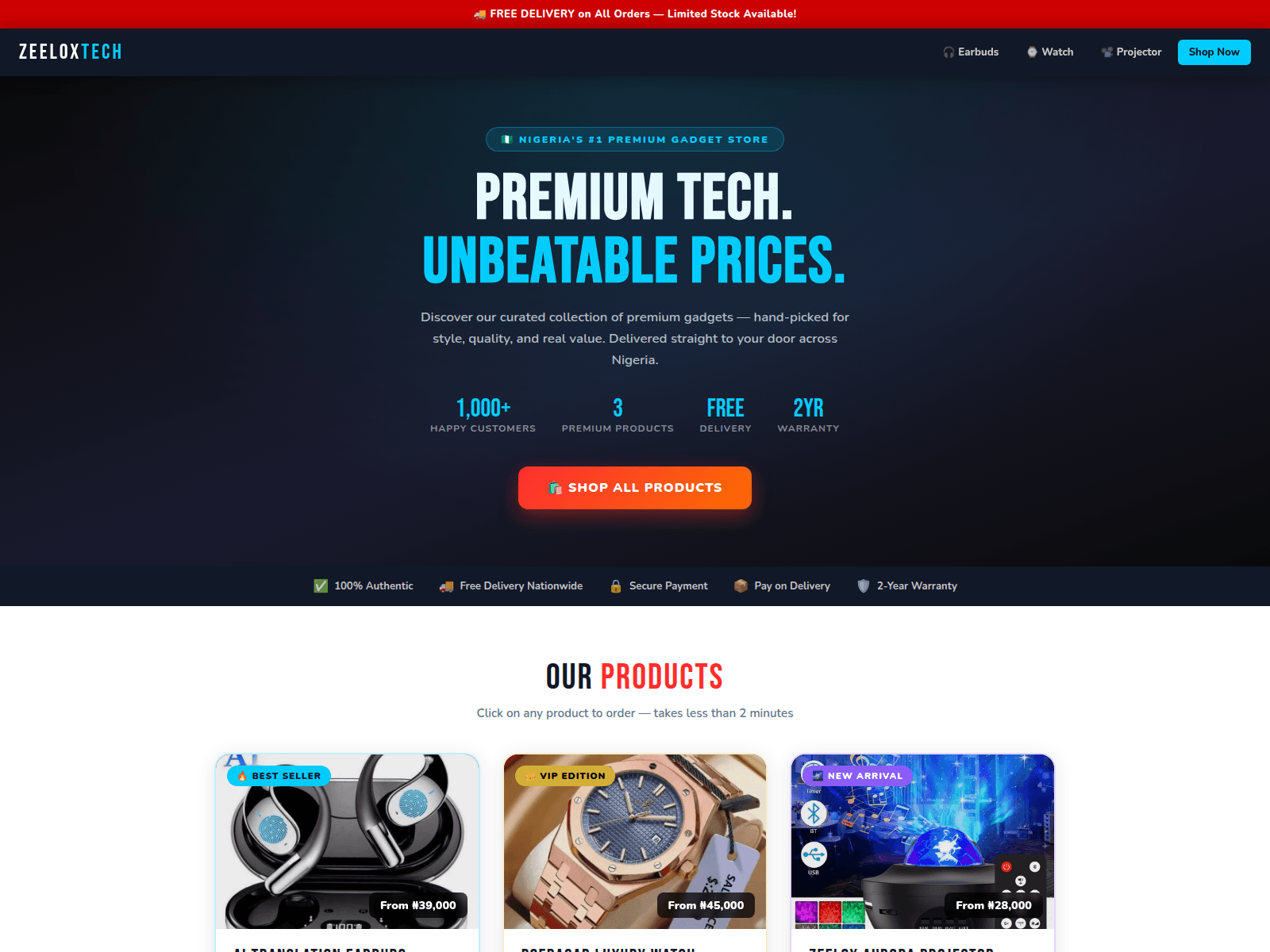 Screenshot of zeeloxtech.com.ng