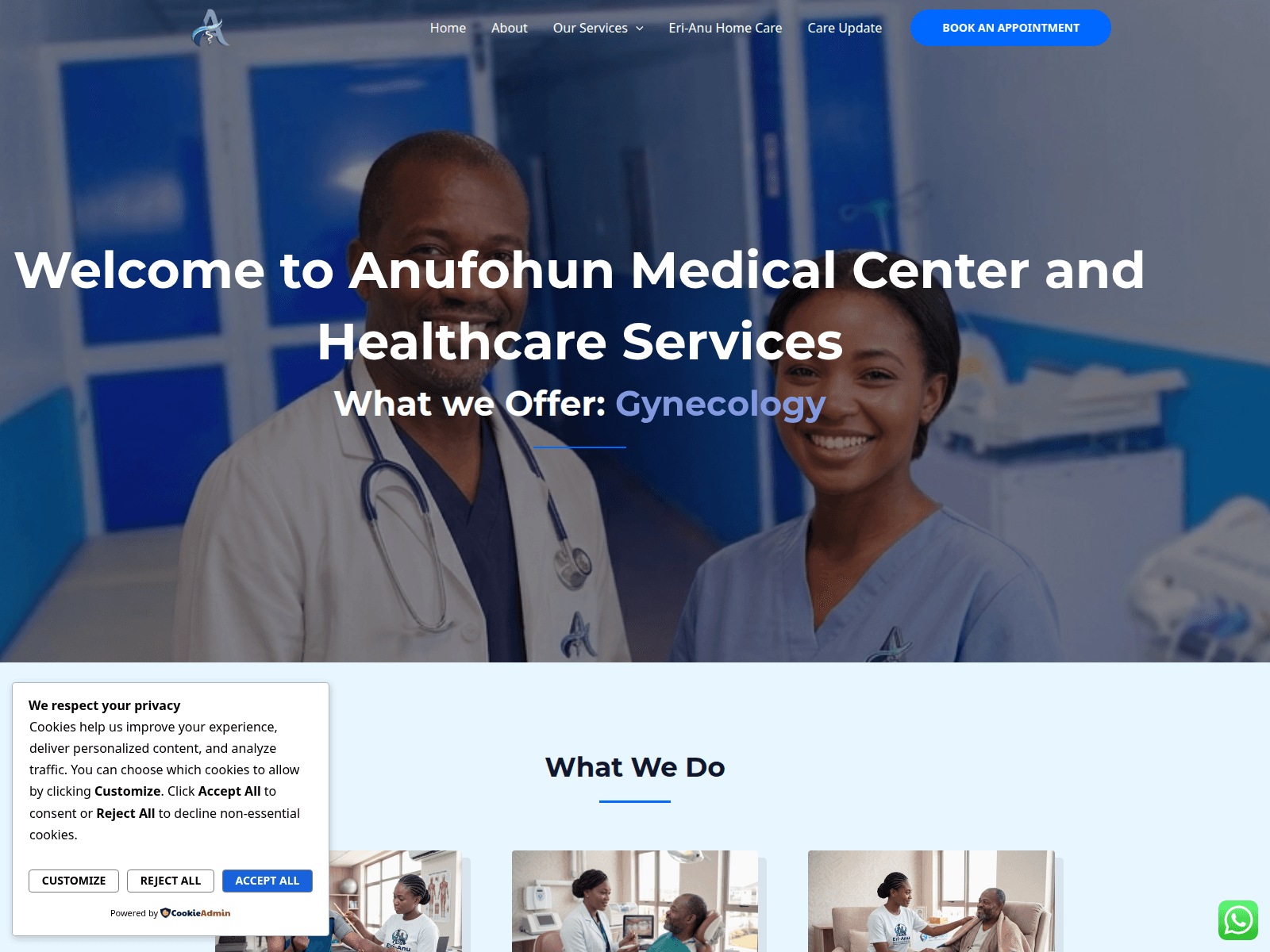 Screenshot of anufohunmedicals.org