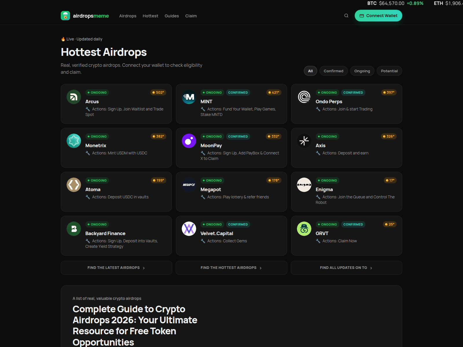 Screenshot of airdropmemes.trade