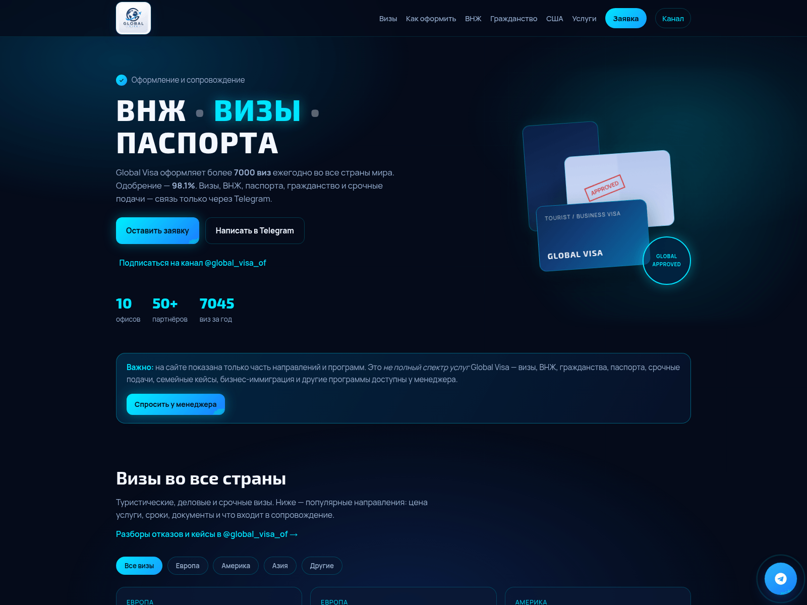 Screenshot of global-visa.live