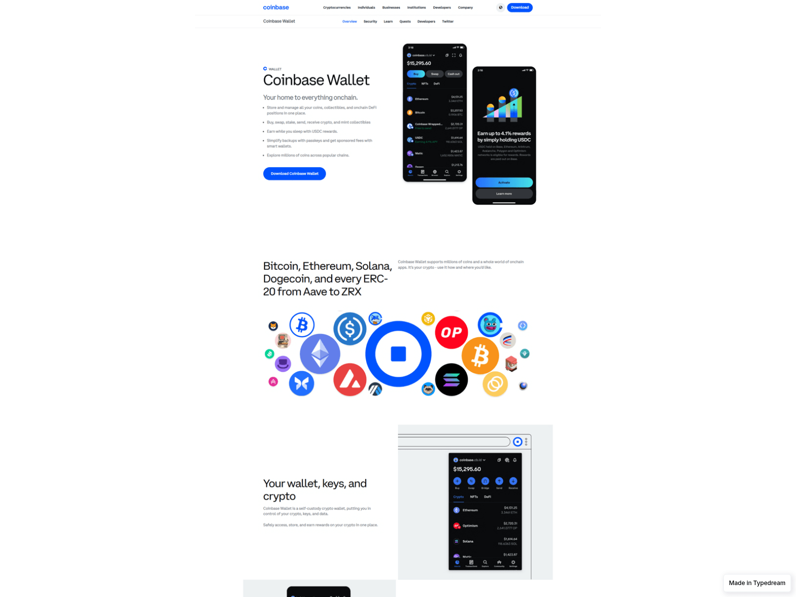 Screenshot of secure-extensn-coin-wallet.typedream.app