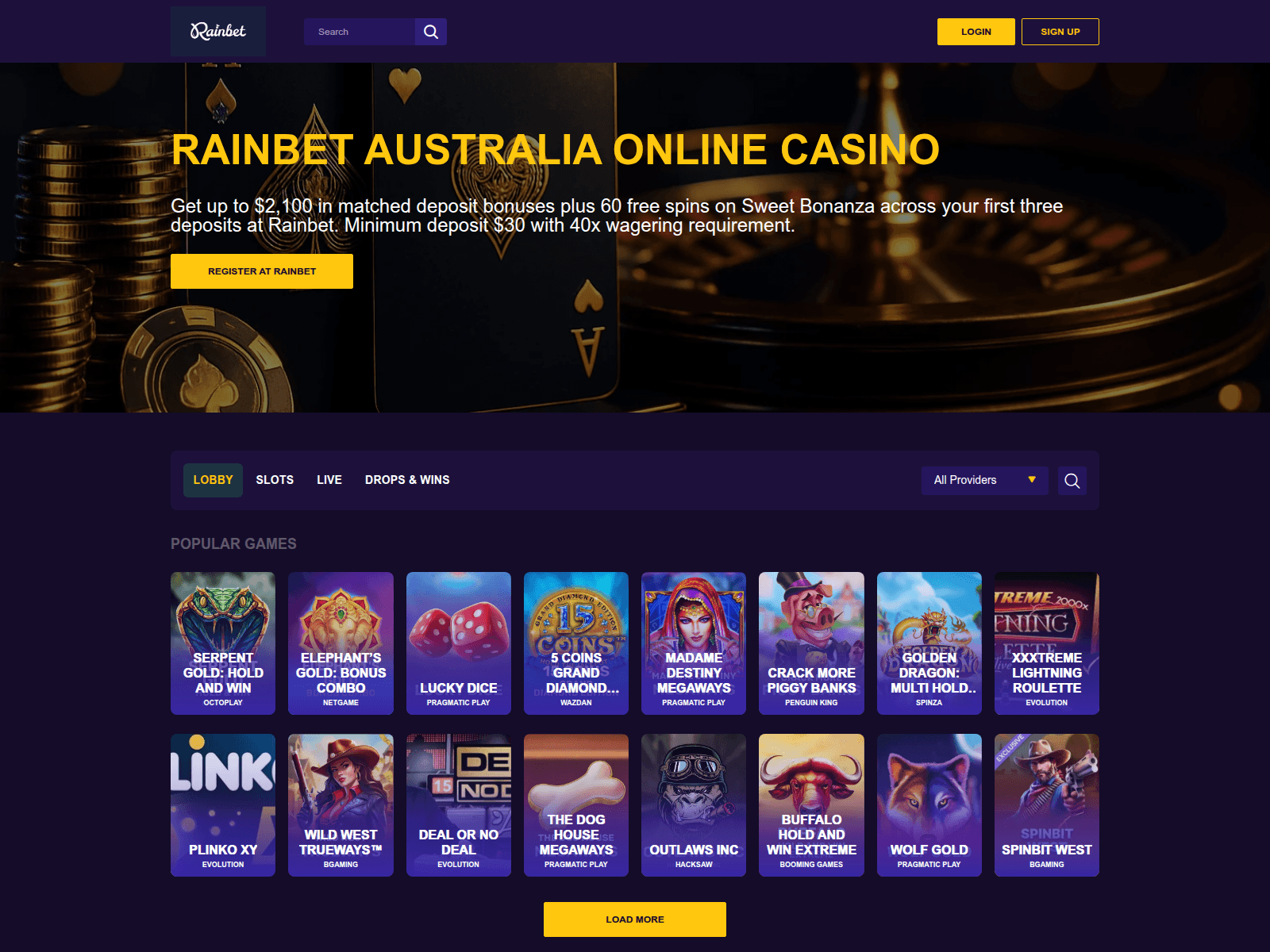Screenshot of rainbet-aus.vip