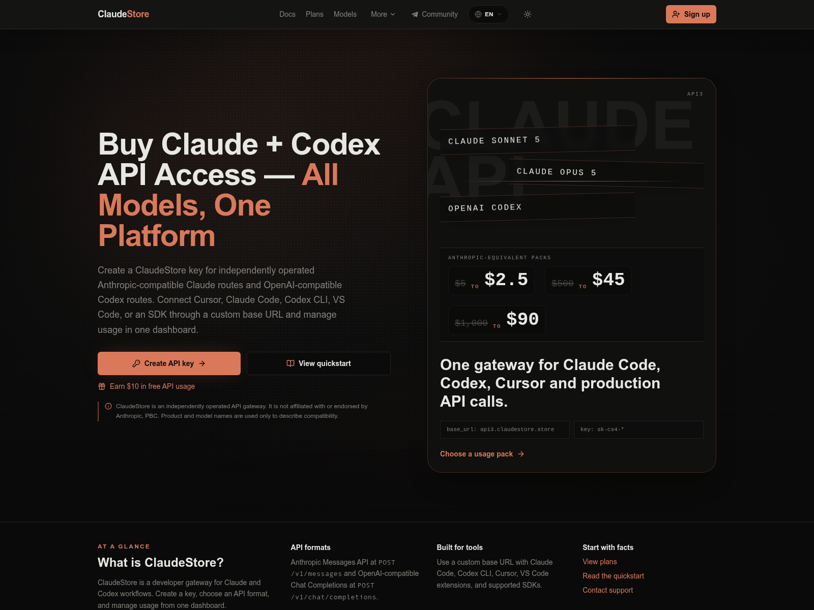Screenshot of claudestore.store