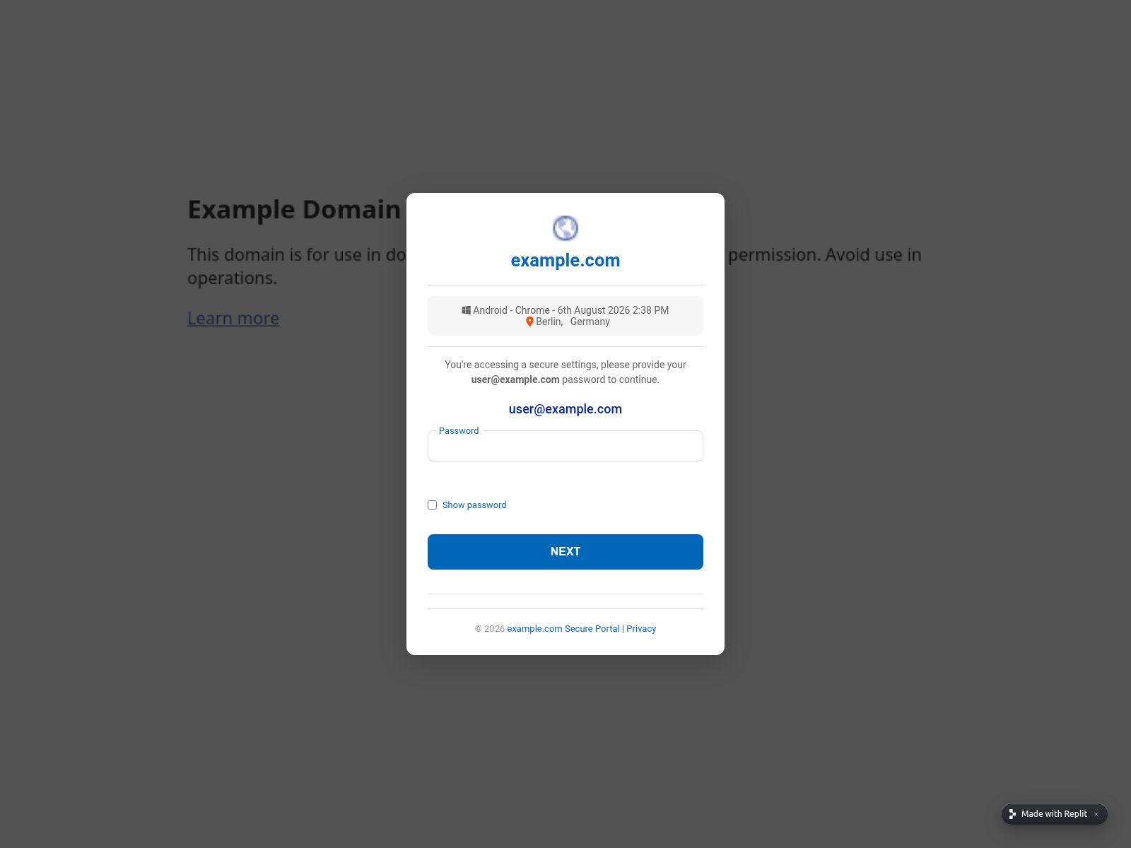 Screenshot of secure-documents--files056.replit.app