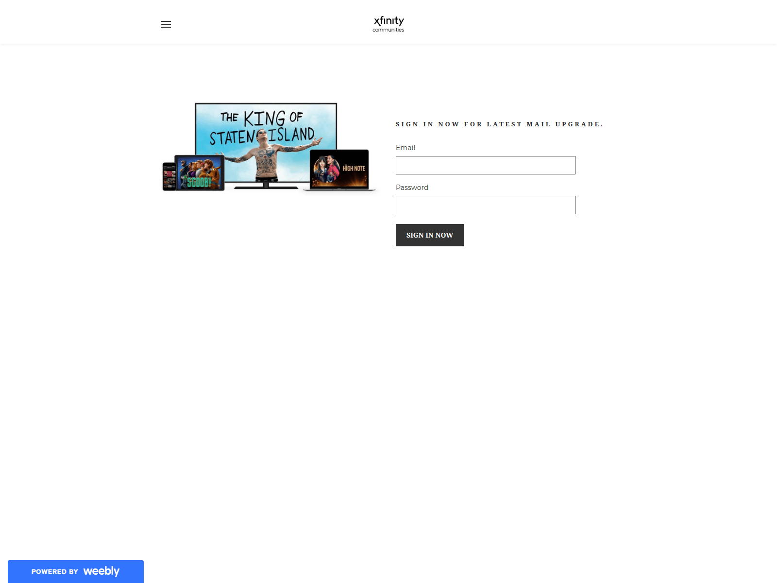 Screenshot of comcastmailupgrade.weebly.com