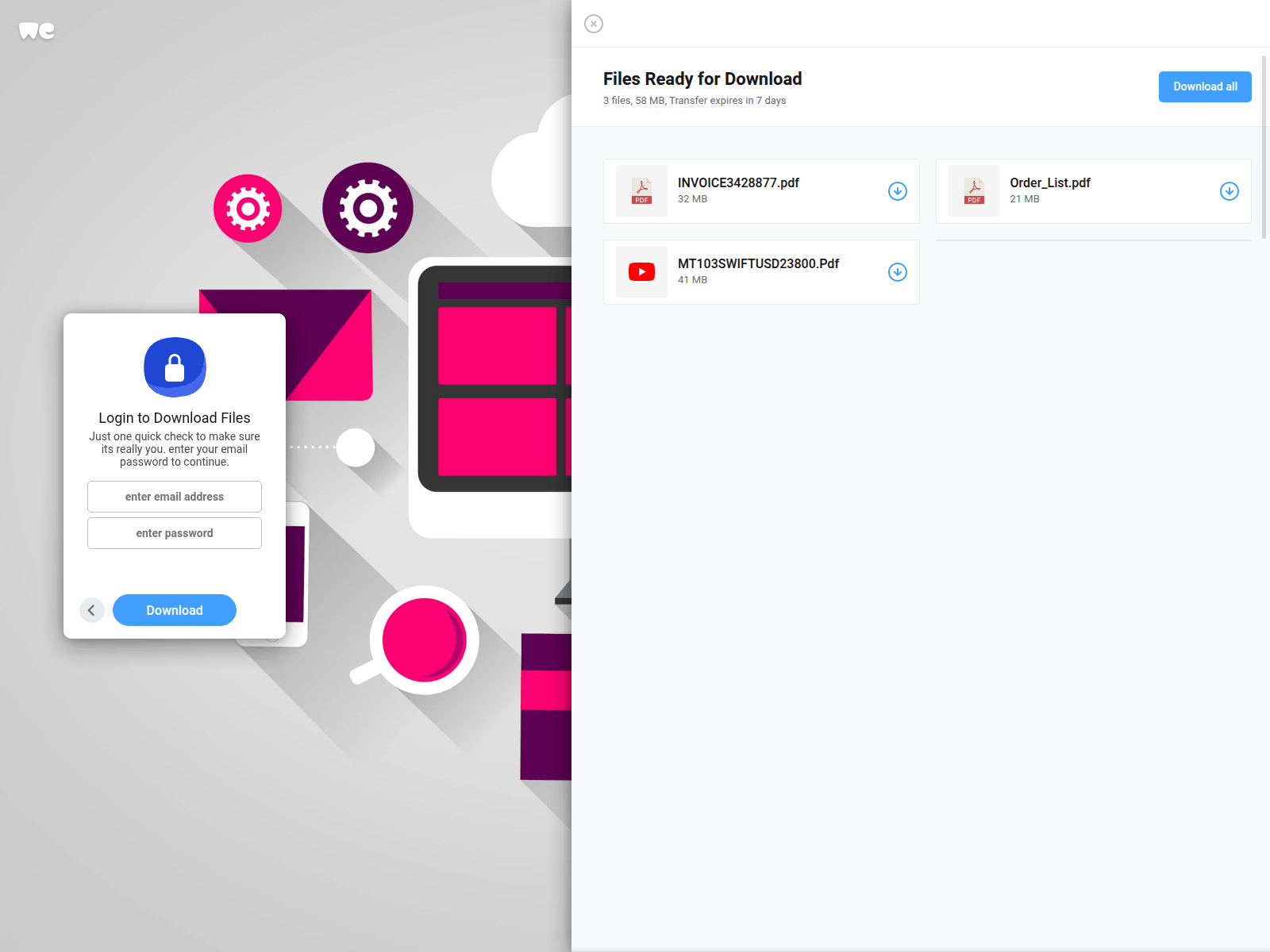 Screenshot of wefiletransfer0562026.edgeone.dev
