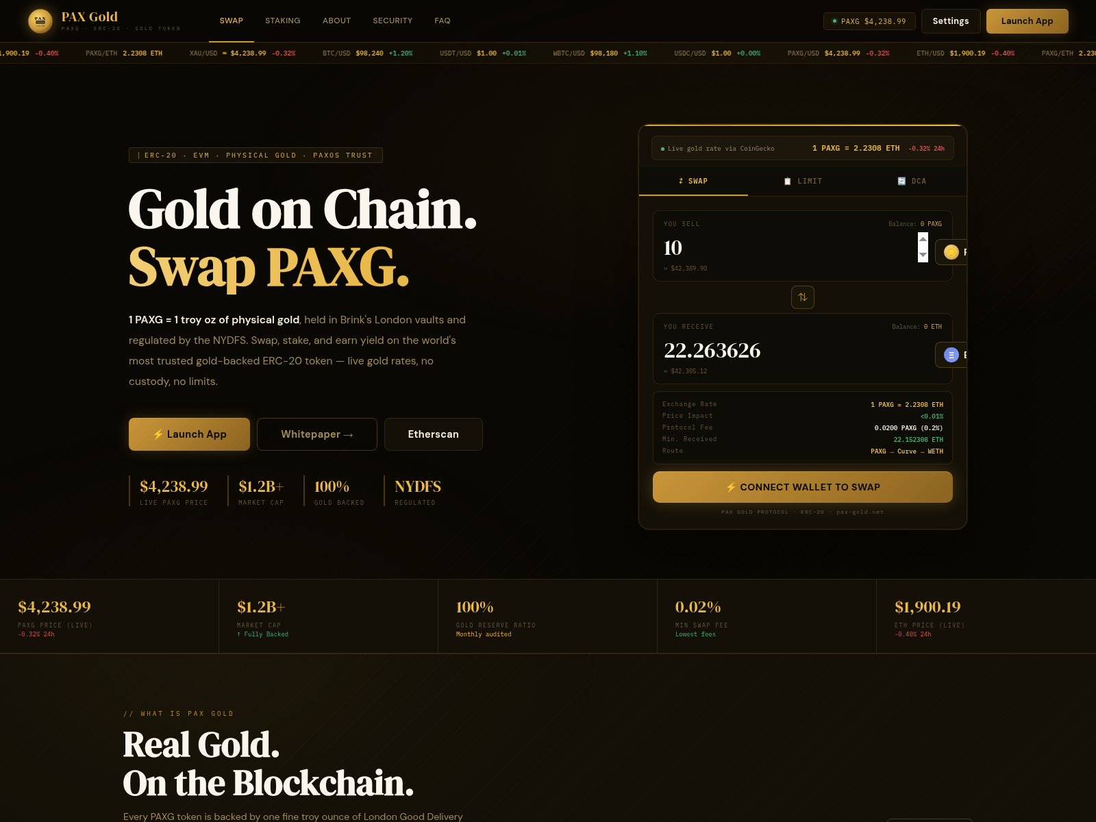 Screenshot von pax-gold.net