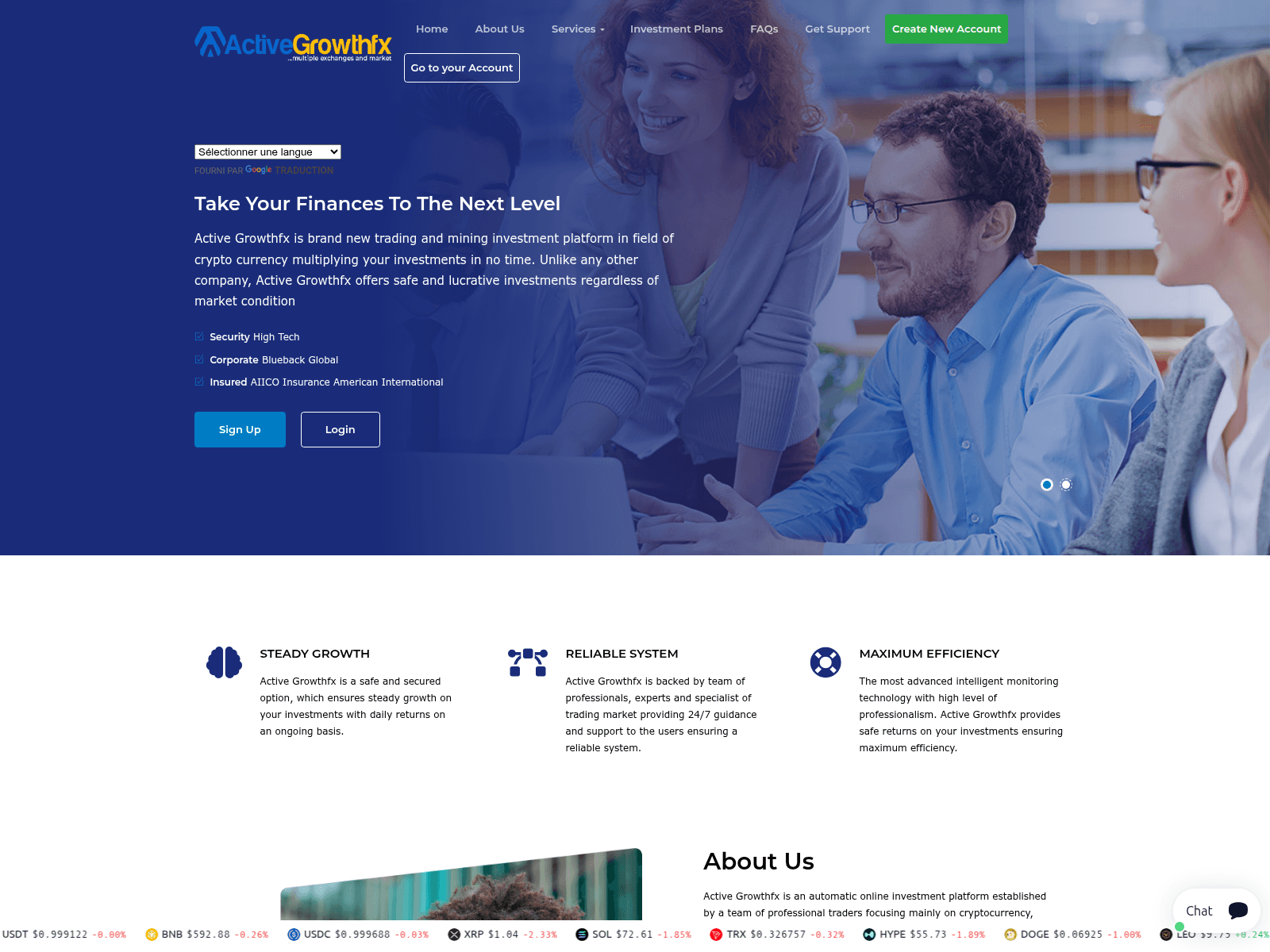 Captura de pantalla de activegrowthsfx.com