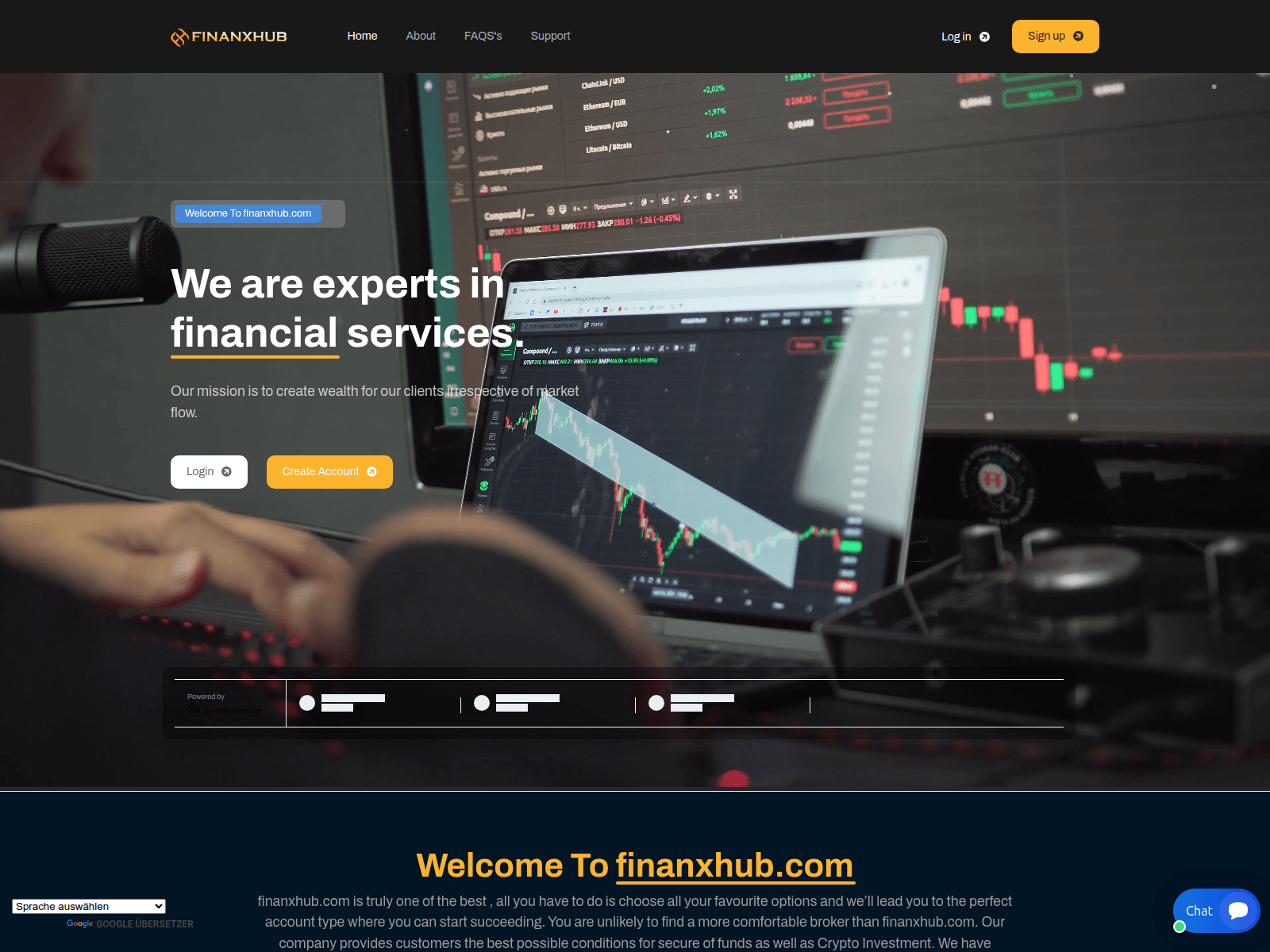 Captura de pantalla de finanxhub.com