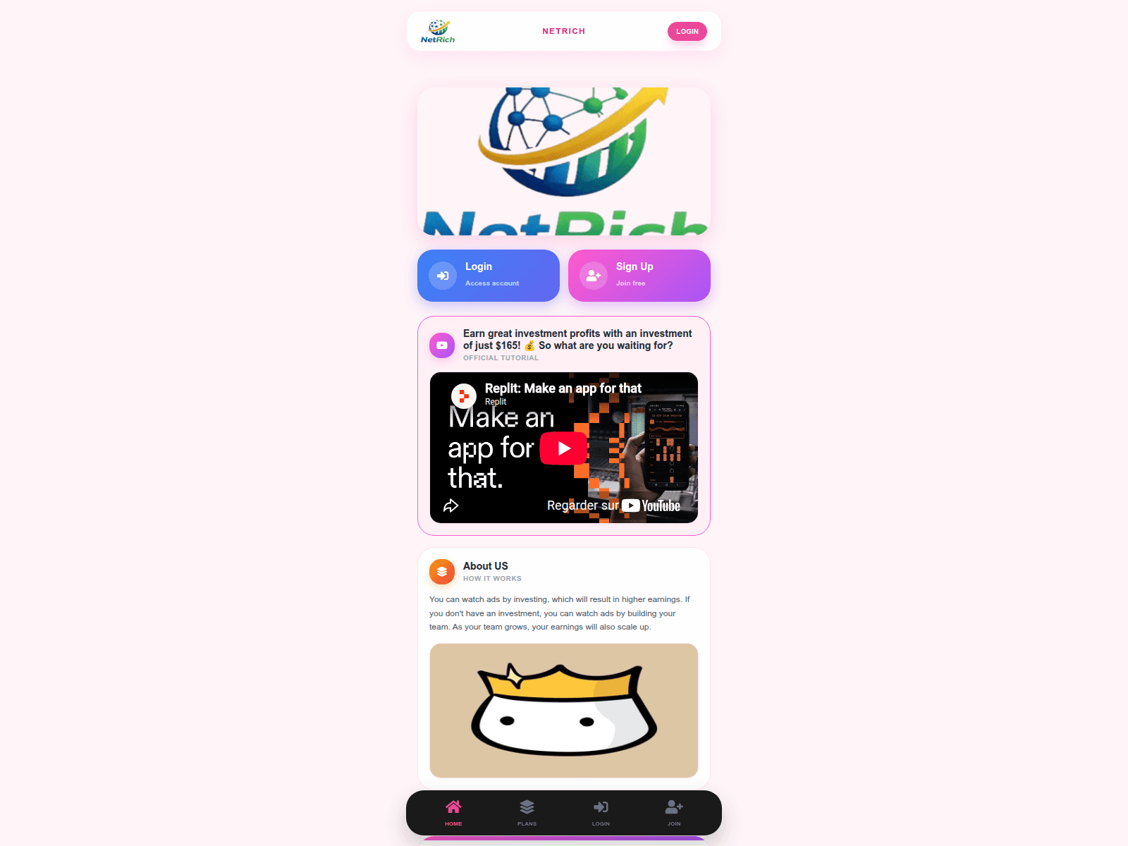 Screenshot von netrich.network