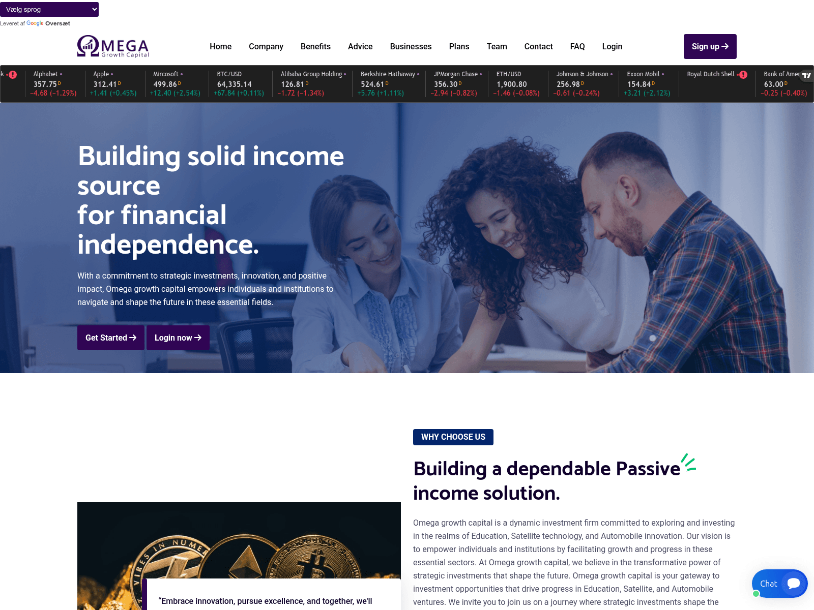 Знімок екрана omegagrowthcapital.com