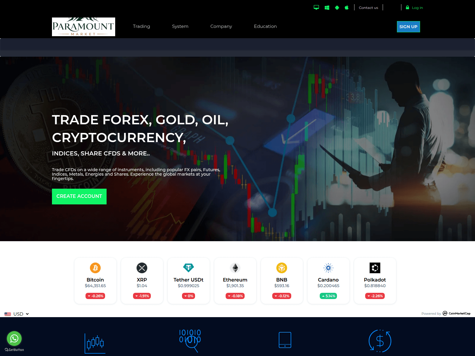 Captura de tela de paramountmarket.live