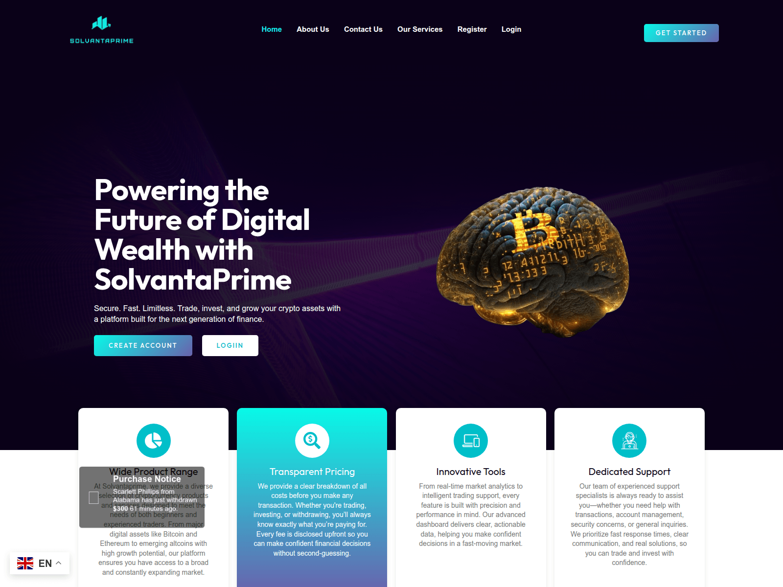Screenshot of solvantaprime.com