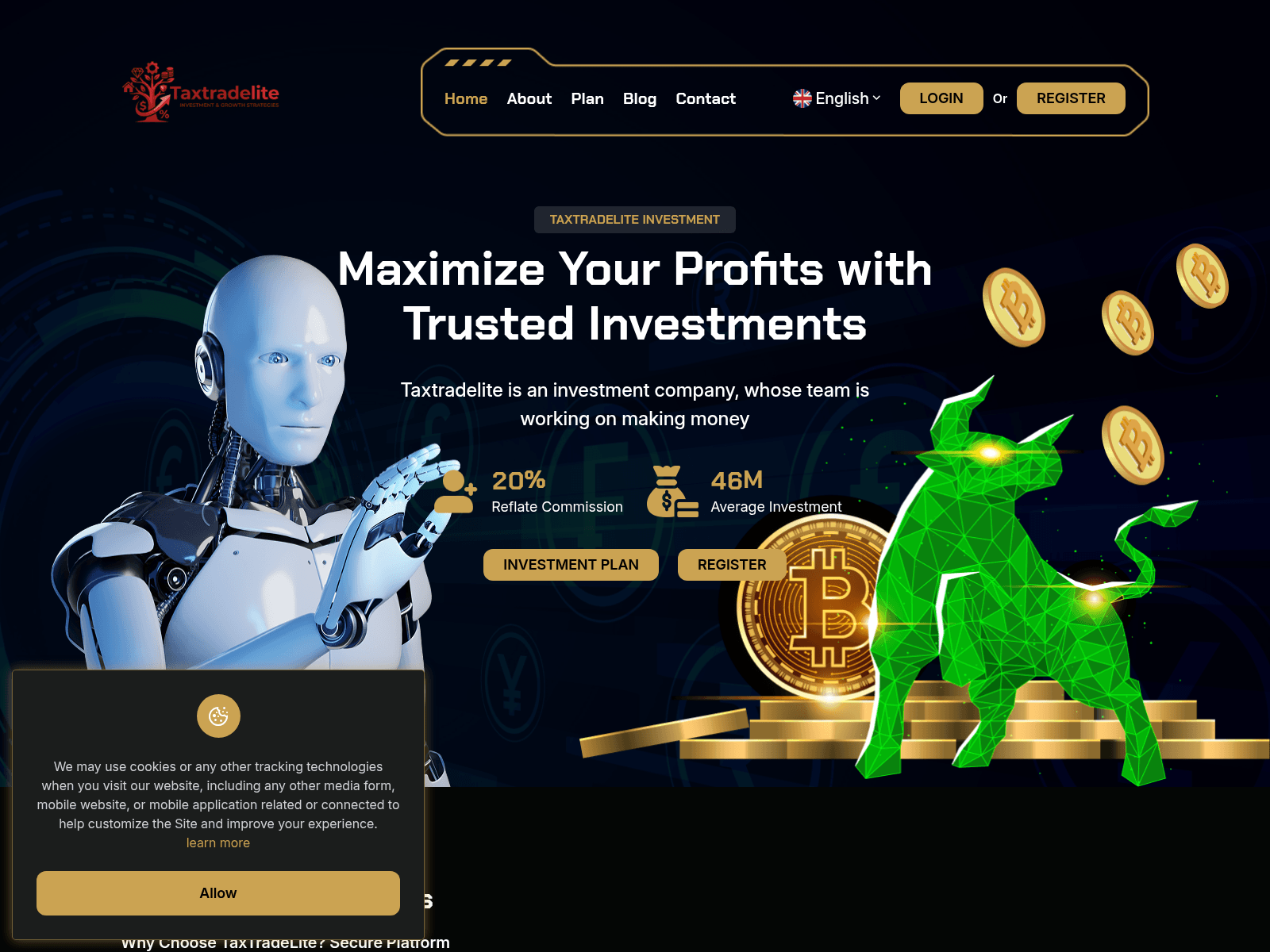 Скриншот сайта taxtradelite.com