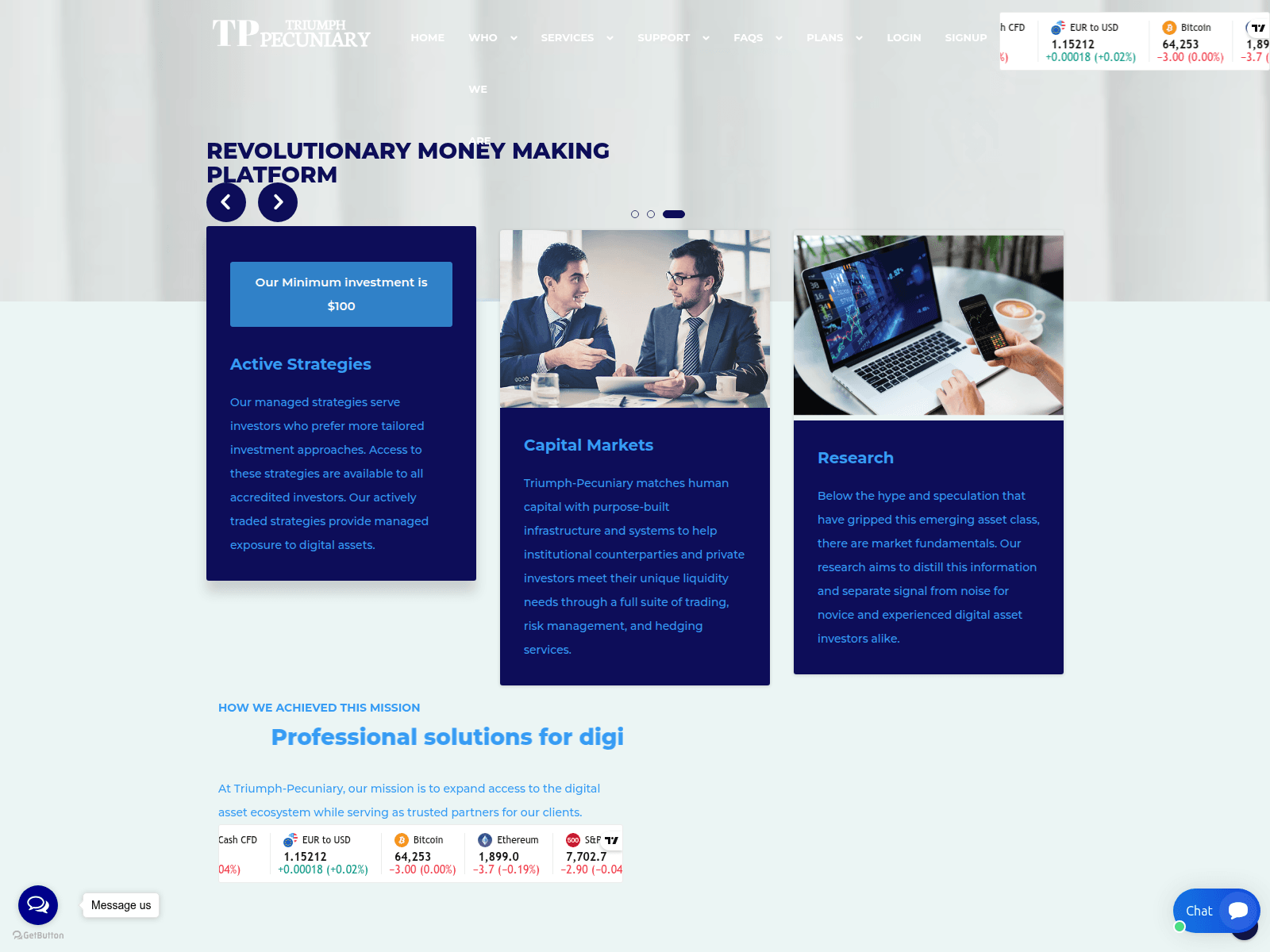 Screenshot of triumphpecuniary.com