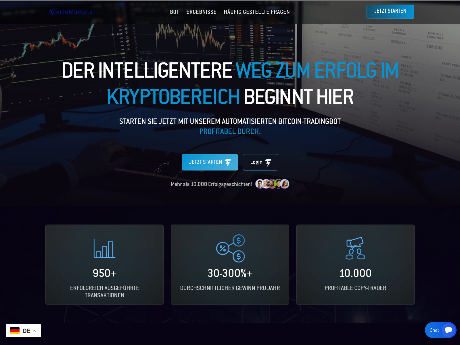 Знімок екрана vertomarkets.net
