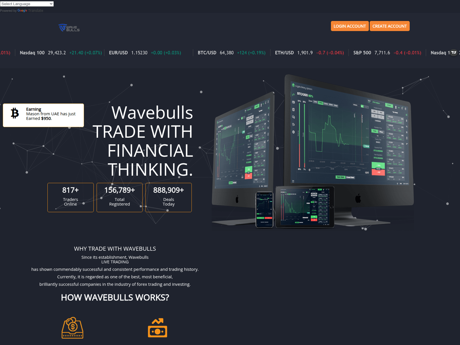 Captura de tela de wavebulls.click