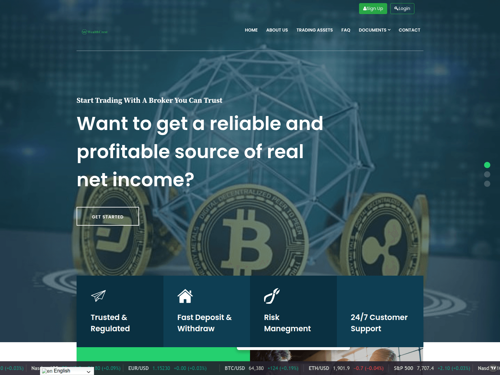 Знімок екрана wealthcresttraders.net
