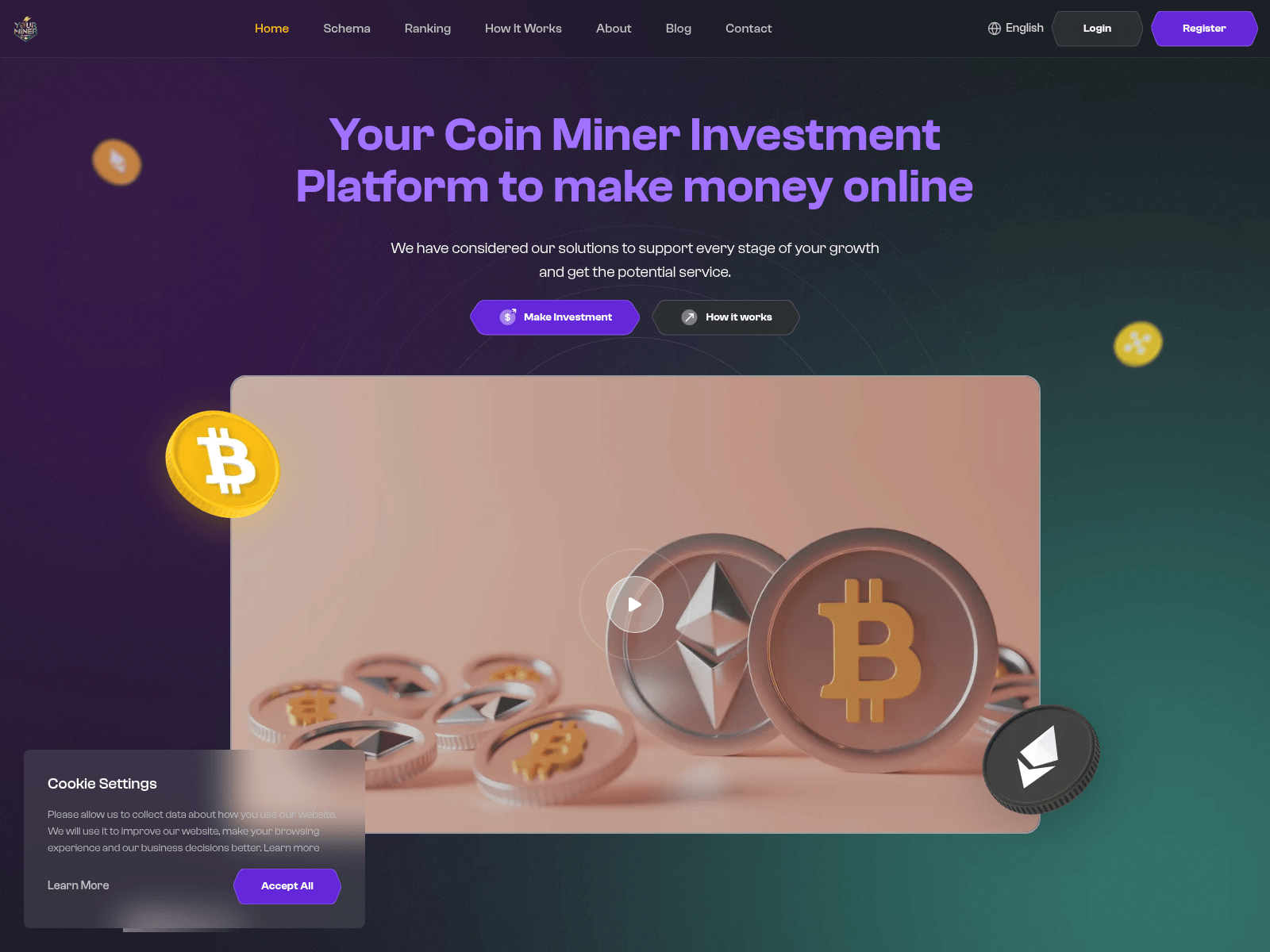 Screenshot of yourcoinminer.com