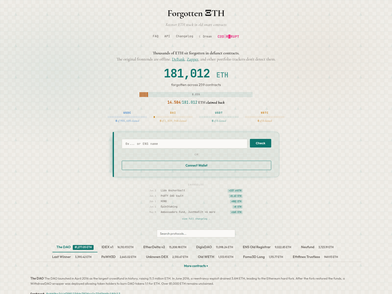 Screenshot of forgotten-eth.com