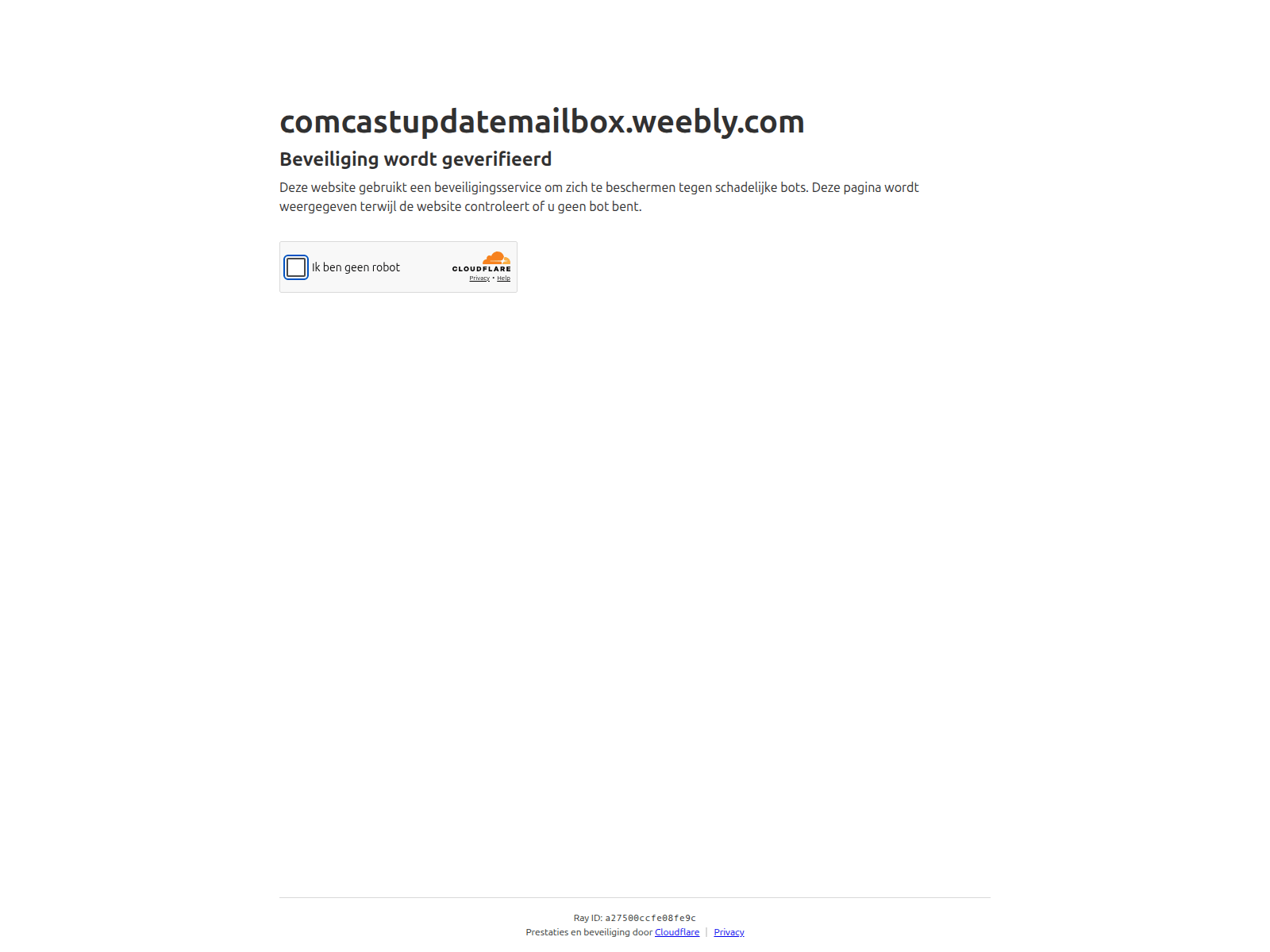 Screenshot of comcastupdatemailbox.weebly.com