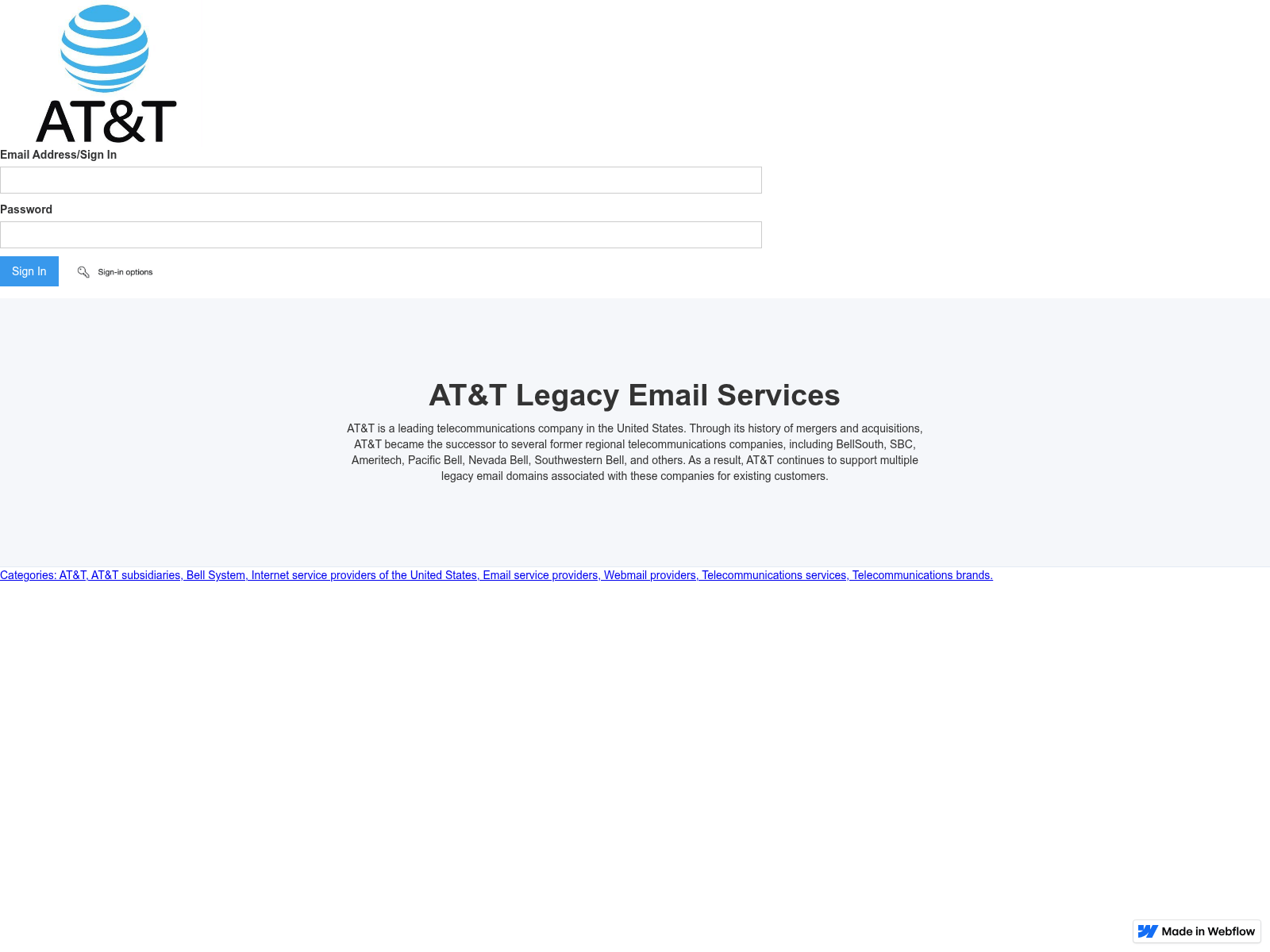 Screenshot of sign-in-66e8c0.webflow.io