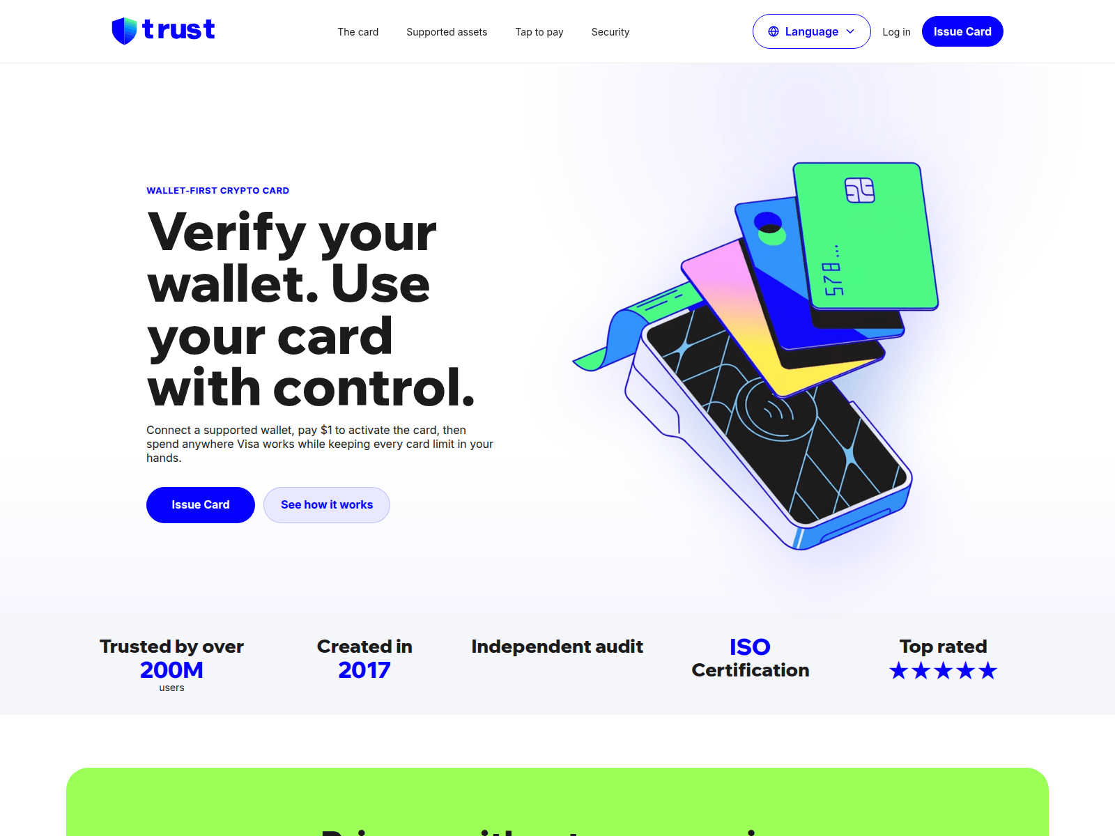 Screenshot of trustchain.cards