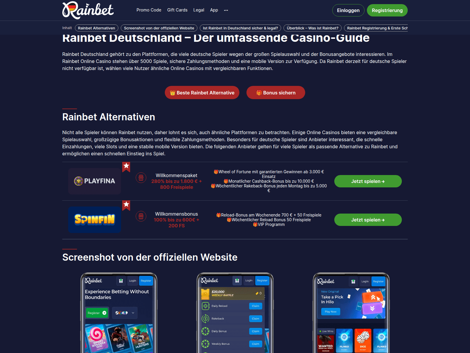 Screenshot of rainbetonline.co
