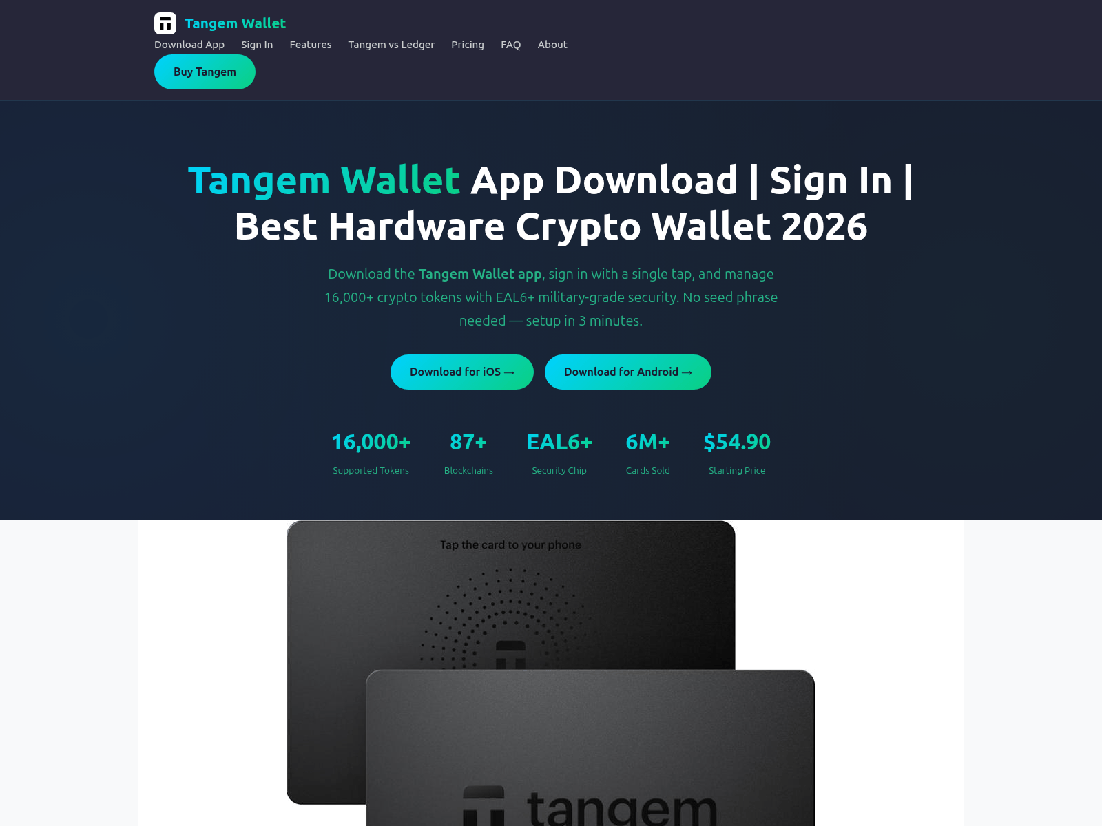 Screenshot of tangem-wallet.cc