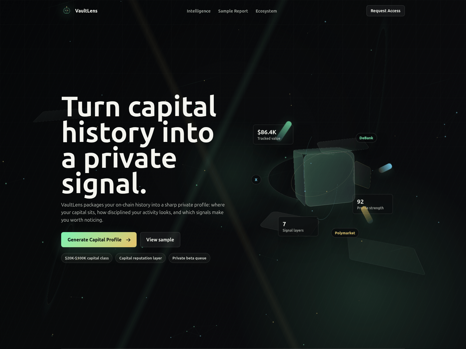 Screenshot of vault-lens.com