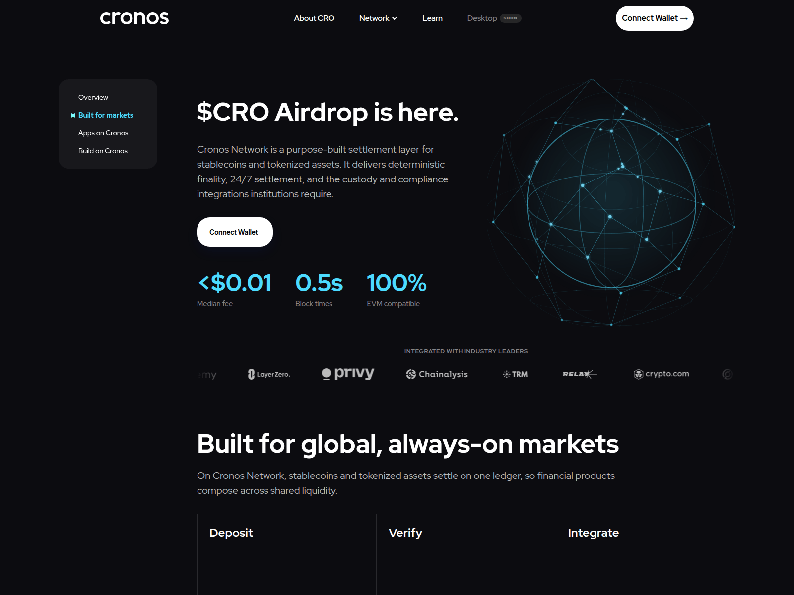 Screenshot of cronosnetwork.live