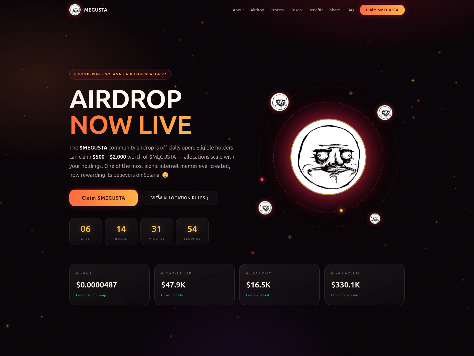 Screenshot of megusta-airdrop.xyz