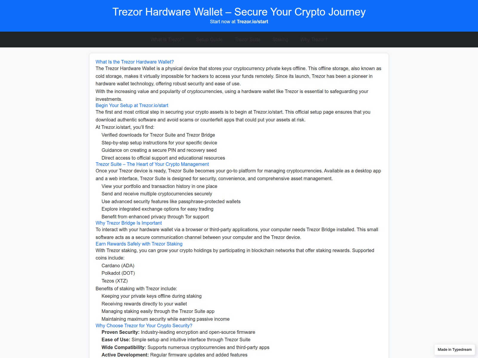 Screenshot of io-hardware-doc.typedream.app