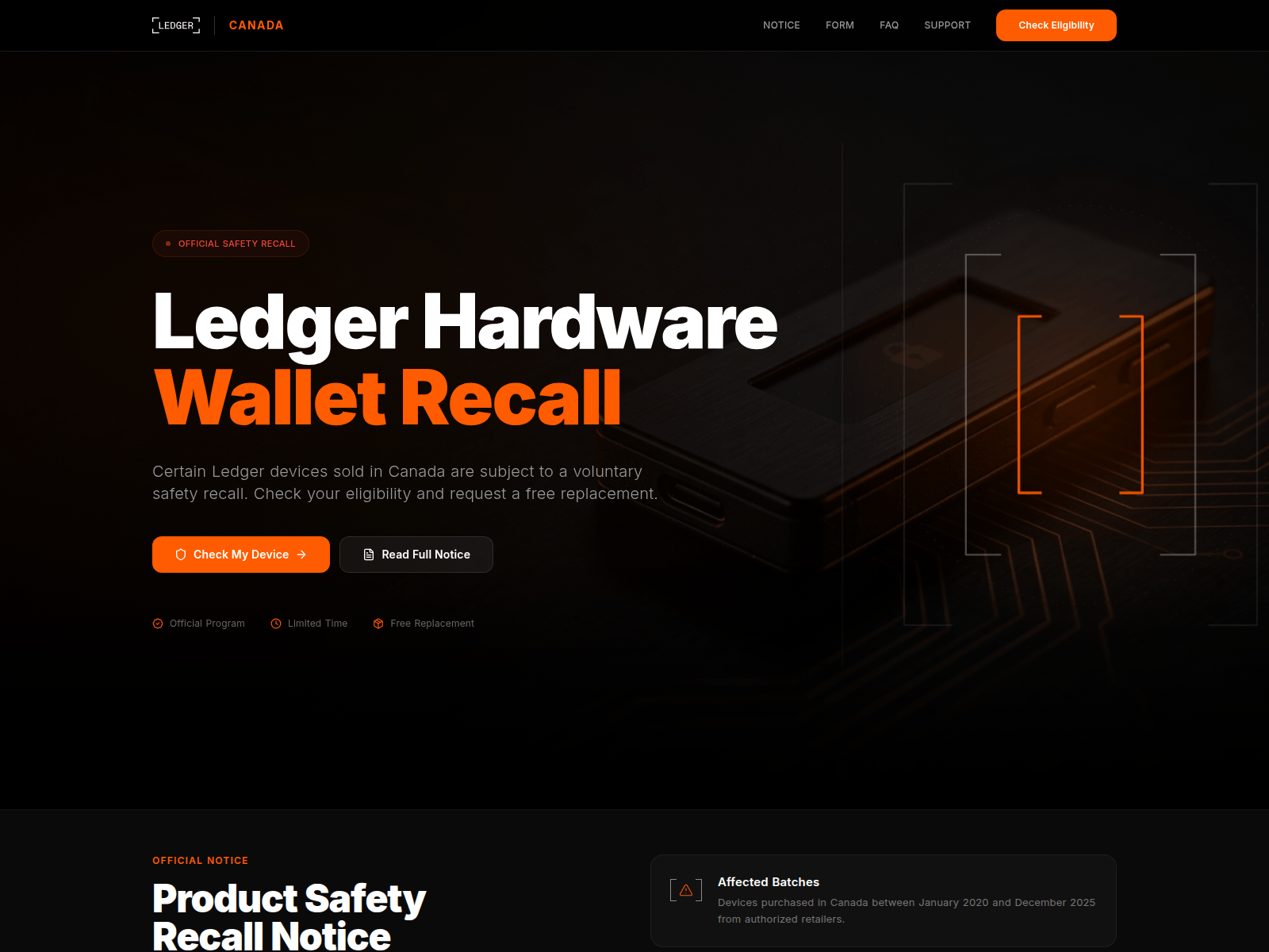 Screenshot of recallprocessca.com