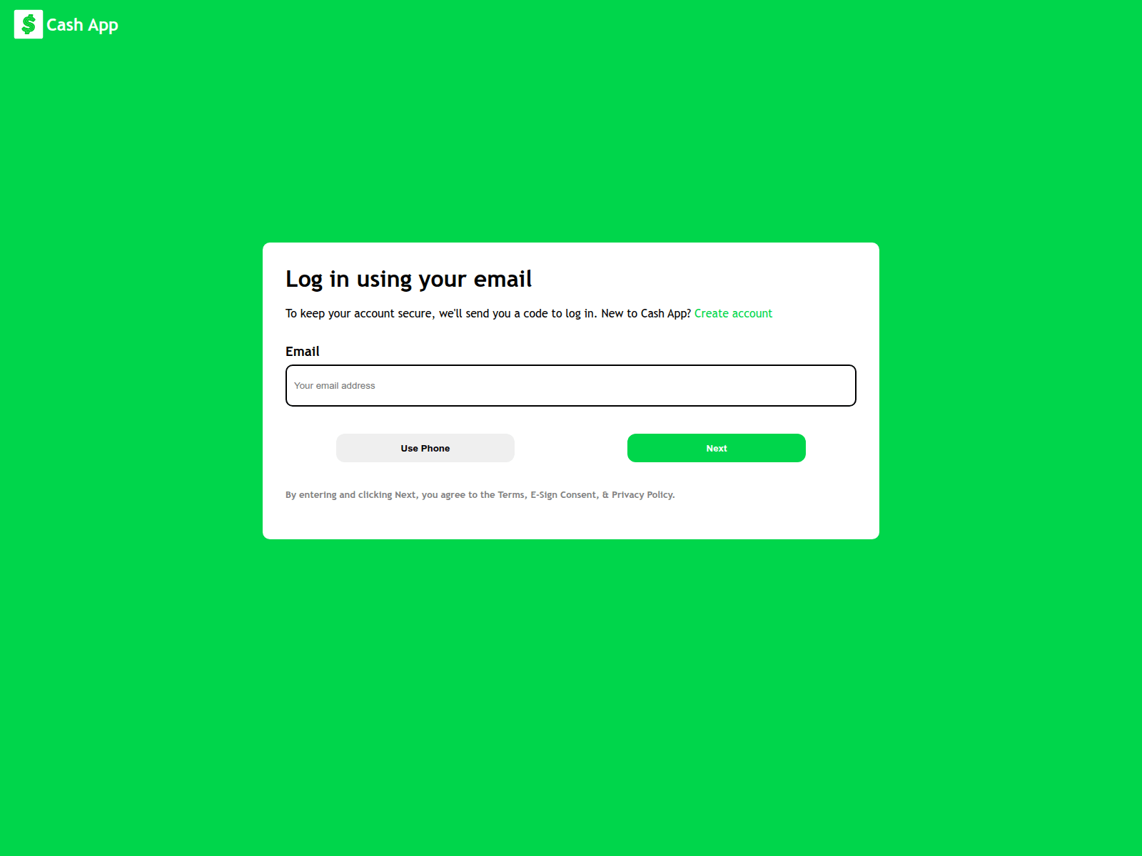 Screenshot of login-east3.cashappps.com