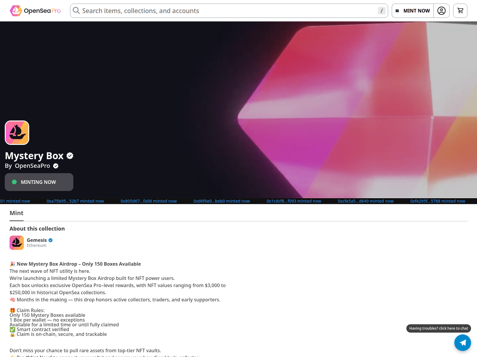 Screenshot of opensea-session2.netlify.app